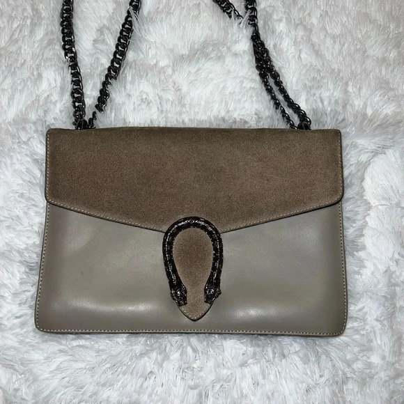 Made in Italy Borse in Pelle Genuine Leather Suede Metal Crossbody Should Clutch - Picture 2 of 7